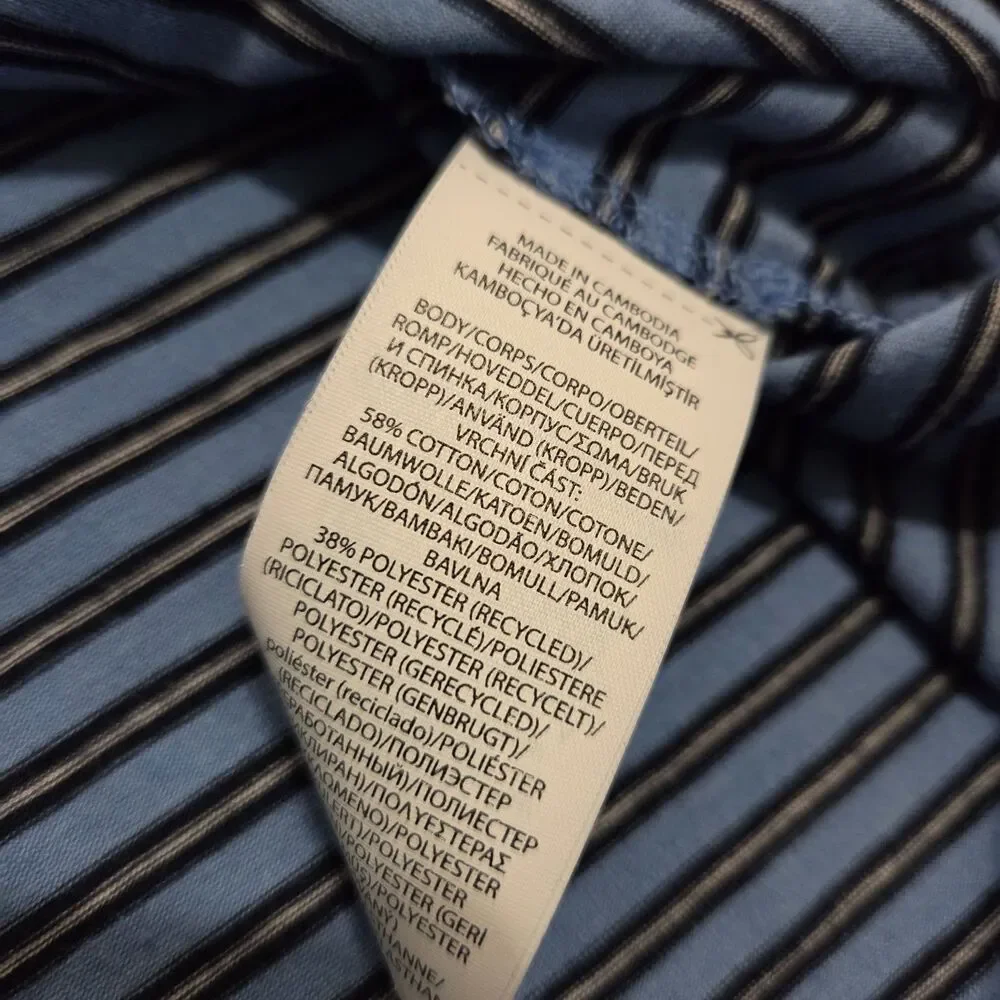 Polo Ralph Lauren Polo Shirt Mens 4XB 4XL Big Blue Striped Stretch Golfer Golf